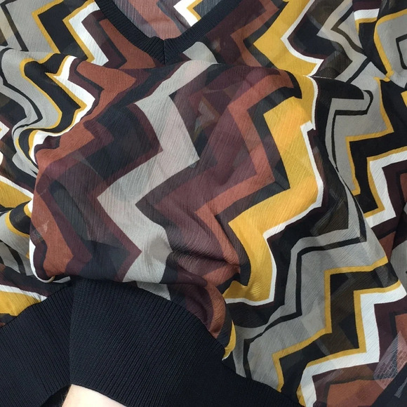 Missoni‎ Target Black Yellow Chevron Print Long Sleeve Top - Picture 9 of 11